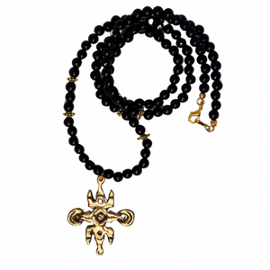 Gold Lacerta Ebony Necklace