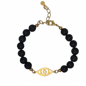 Evil Eye Lava Bracelet