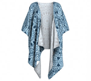 Blue Mandala Draped Kimono