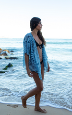 Blue Mandala Draped Kimono