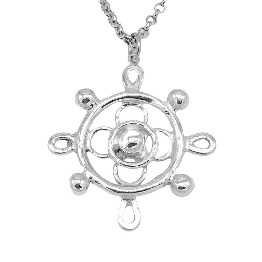 Compass Navigation Pendant Silver