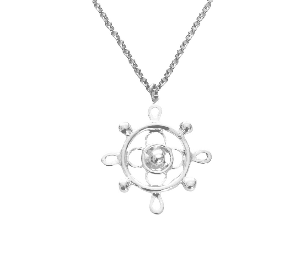 Compass Navigation Pendant Silver