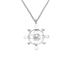 Compass Navigation Pendant Silver