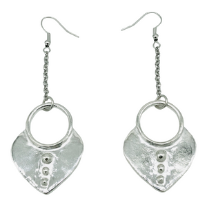 Full Heart Earrings Silver